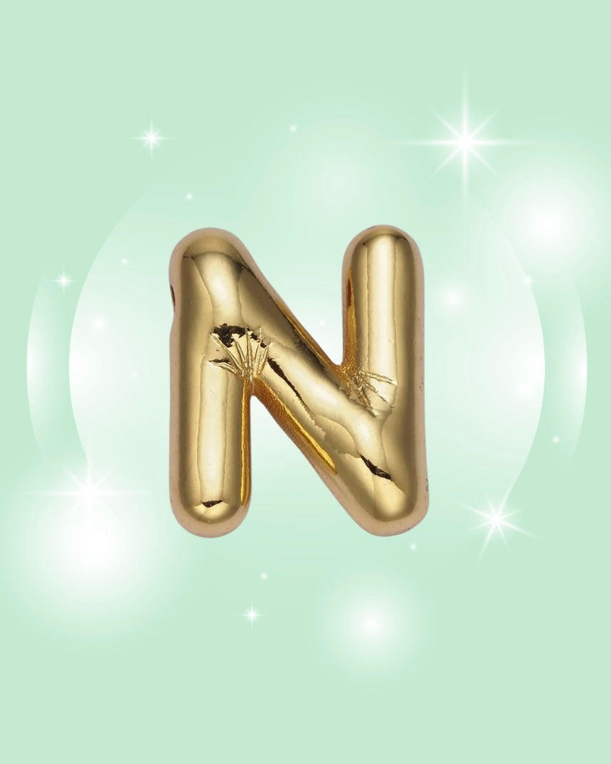 GOLD BUBBLE INITIAL NECKLACE