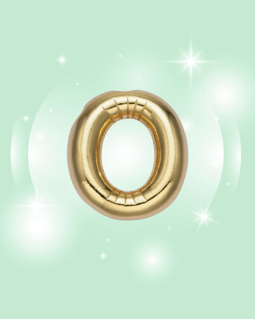 GOLD BUBBLE INITIAL NECKLACE