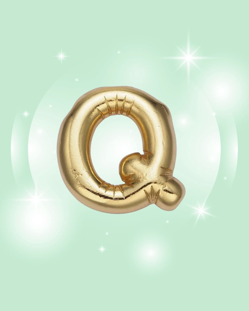GOLD BUBBLE INITIAL NECKLACE