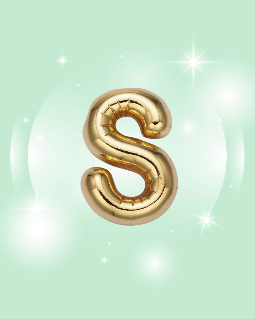 GOLD BUBBLE INITIAL NECKLACE