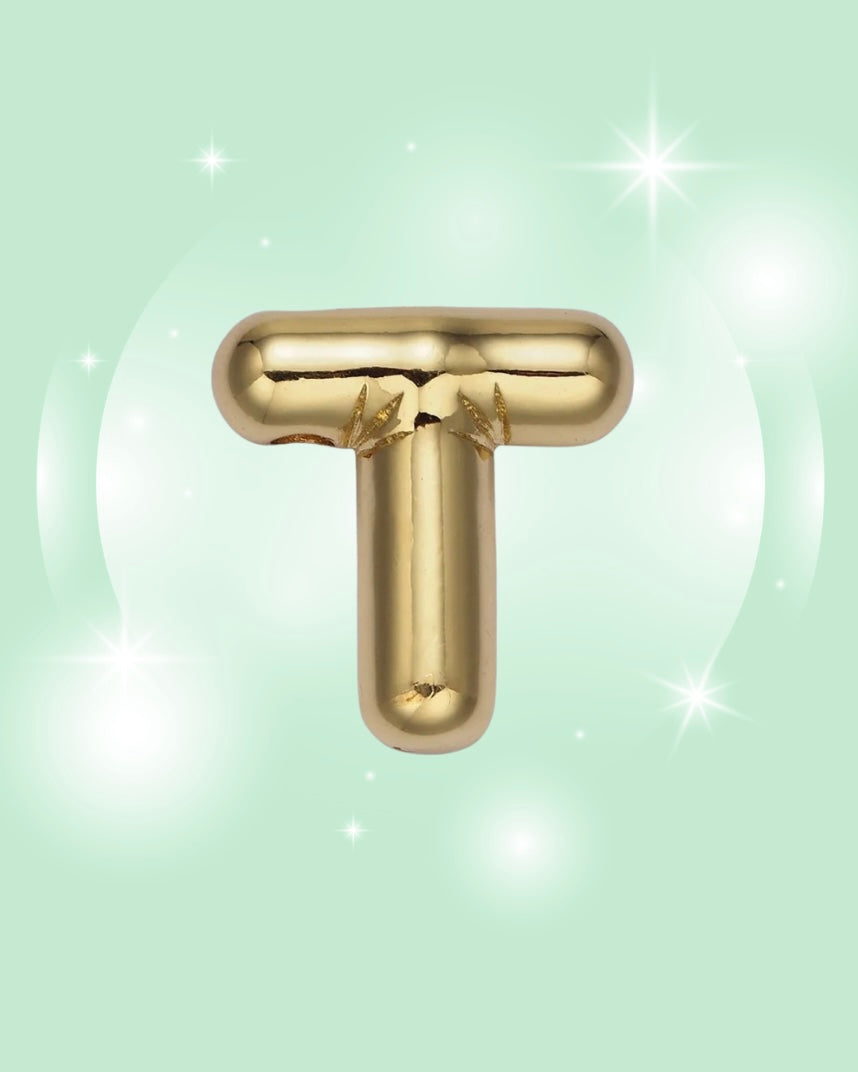 GOLD BUBBLE INITIAL NECKLACE