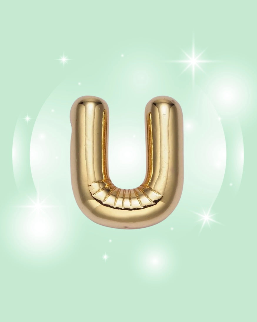 GOLD BUBBLE INITIAL NECKLACE