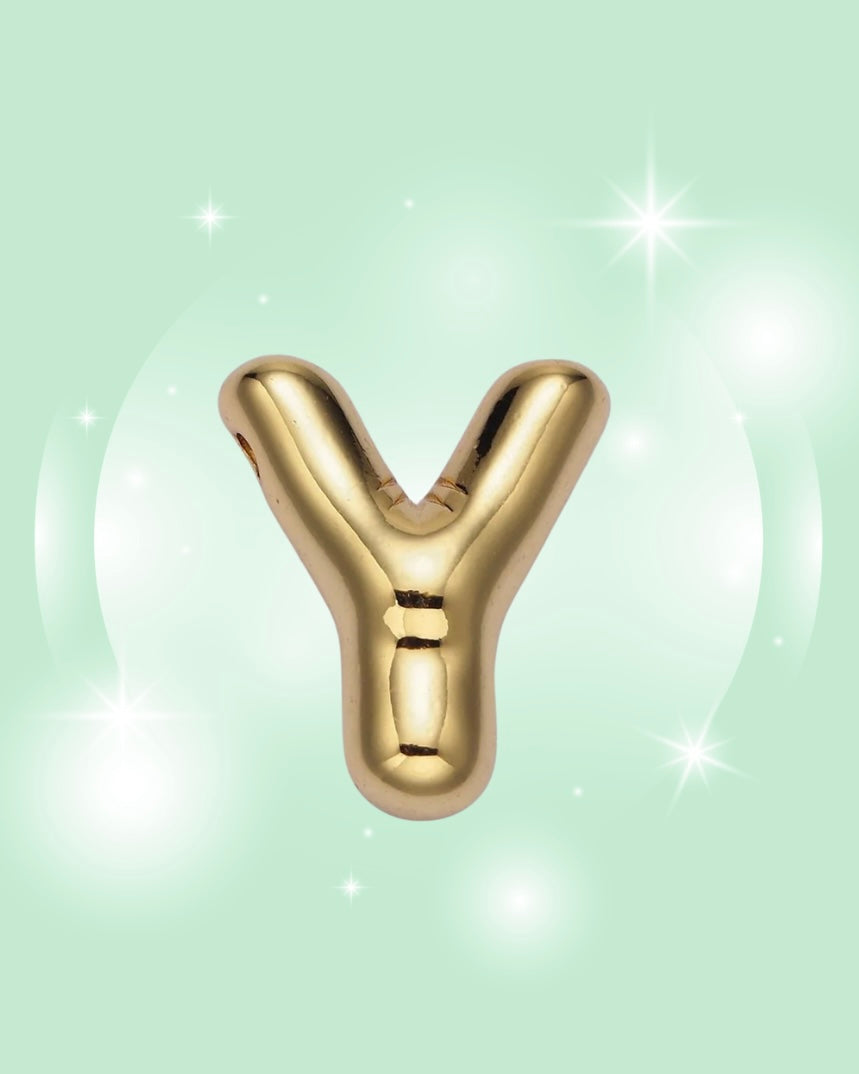 GOLD BUBBLE INITIAL NECKLACE