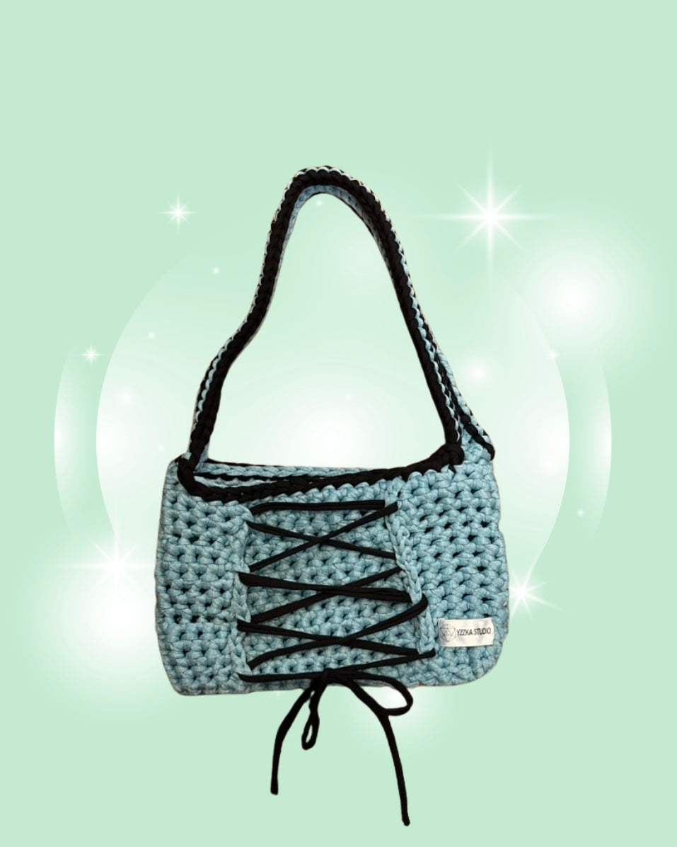 BLUEY CRISS-CROSS CROCHET BAG