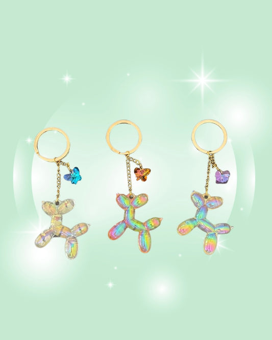 BUTTERFLY BALLOON DOG KEYCHAIN