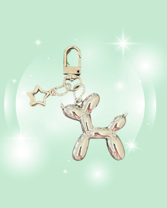 CHROME BALLOON DOG KEYCHAIN