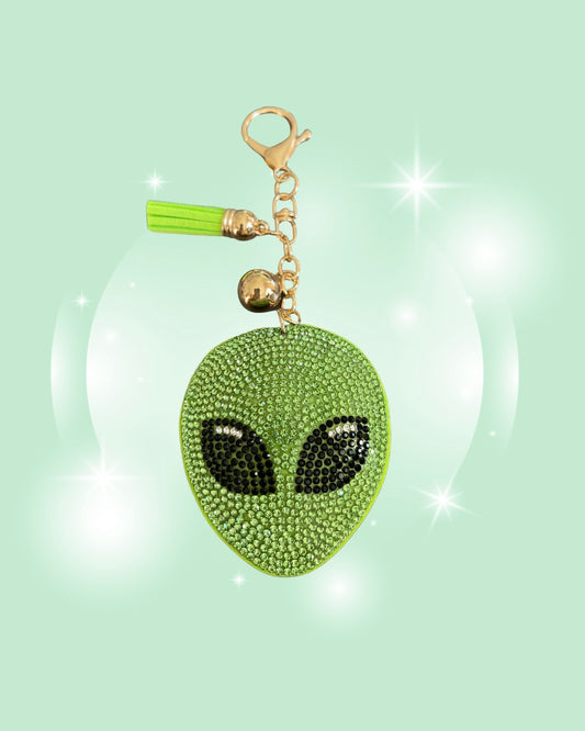 ALIEN RHINESTONE KEYCHAIN