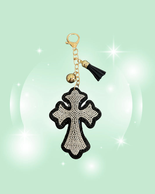 GOTHIC CROSS RHINESTONE KEYCHAIN