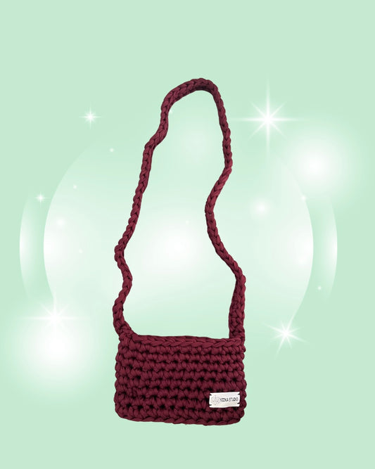 WINE CROSSBODY CROCHET BAG