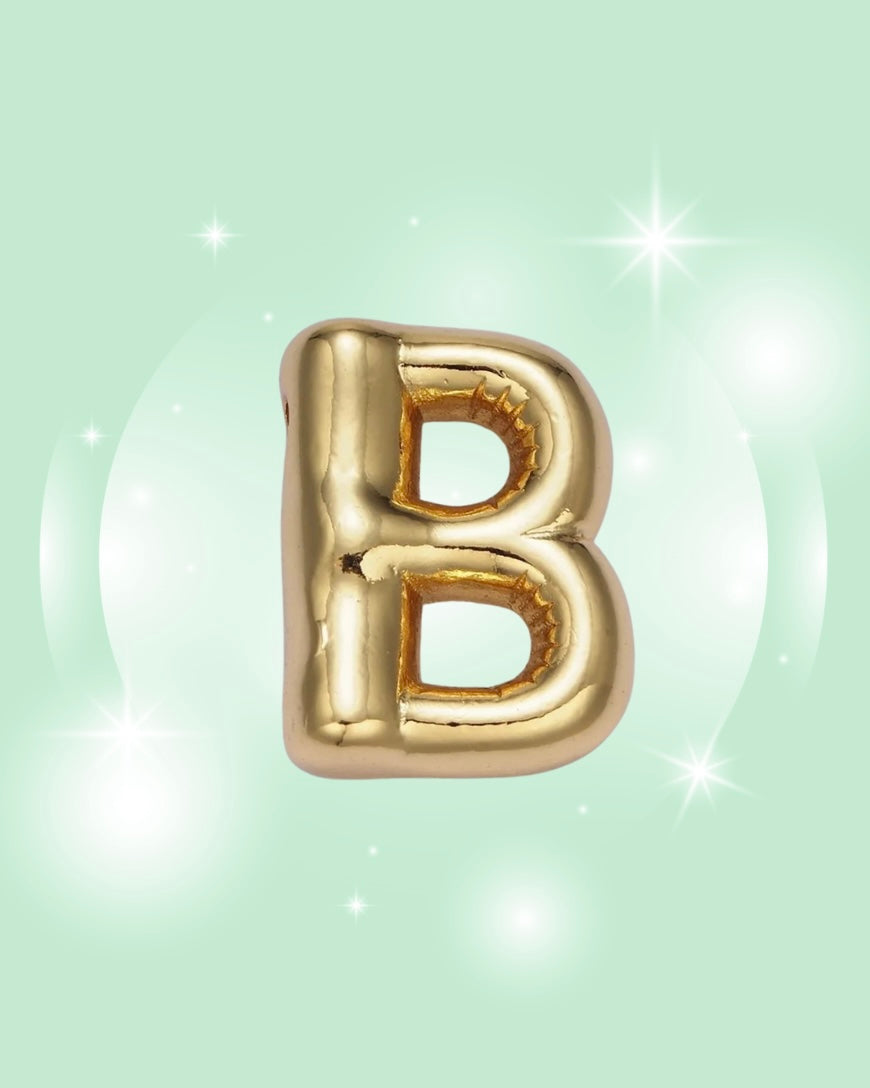 GOLD BUBBLE INITIAL NECKLACE