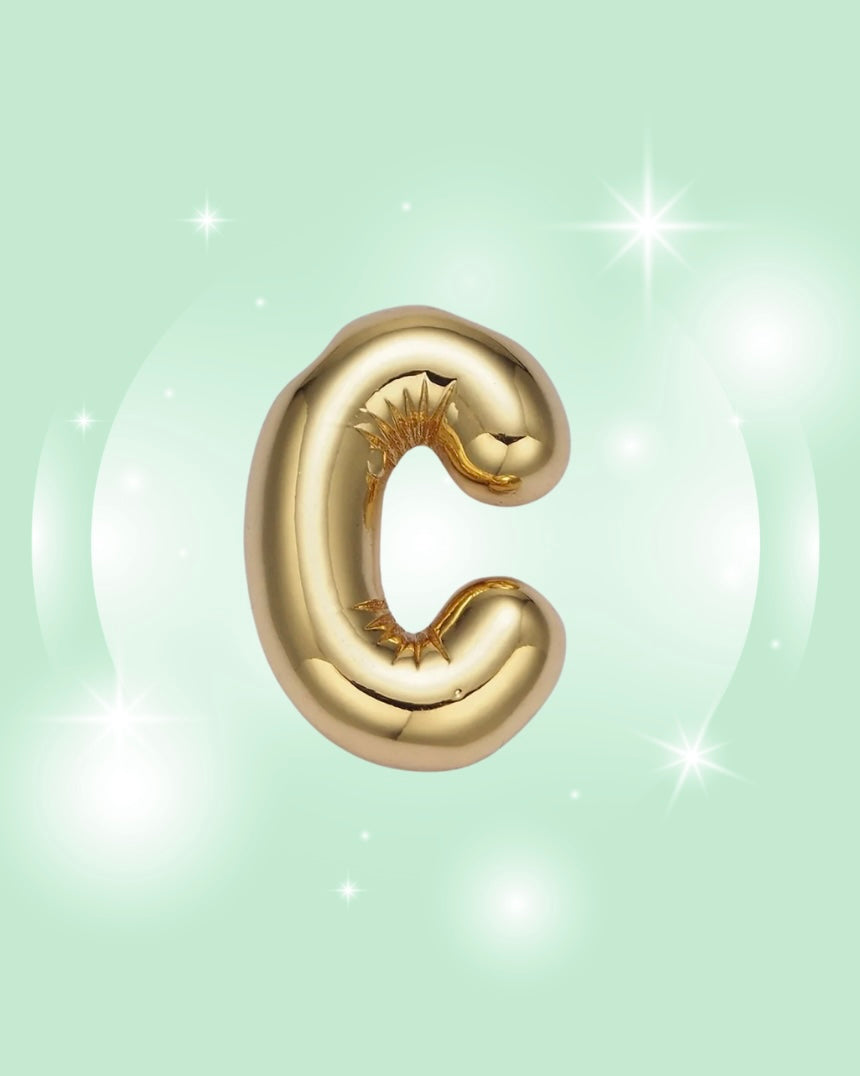 GOLD BUBBLE INITIAL NECKLACE