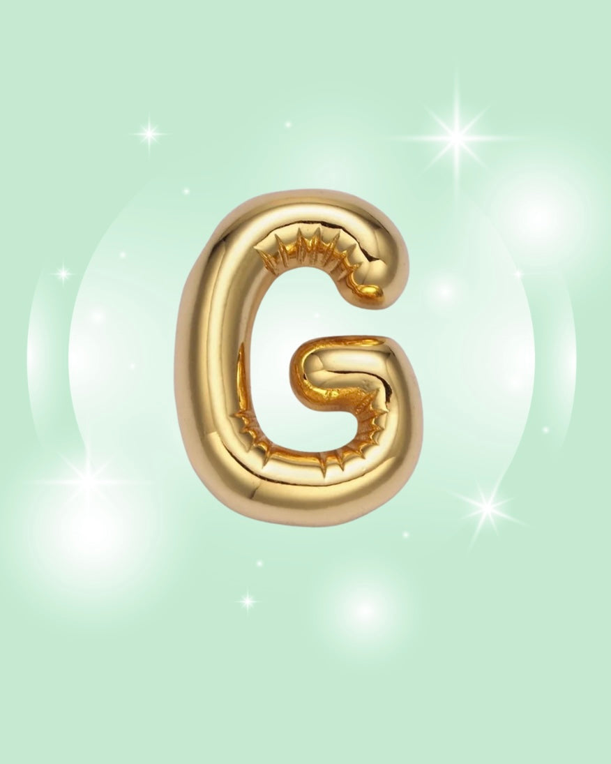 GOLD BUBBLE INITIAL NECKLACE