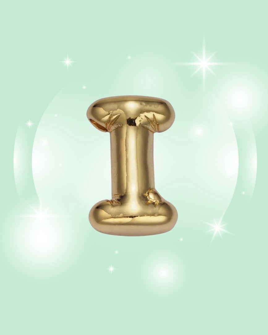 GOLD BUBBLE INITIAL NECKLACE