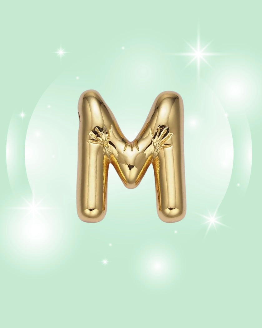 GOLD BUBBLE INITIAL NECKLACE