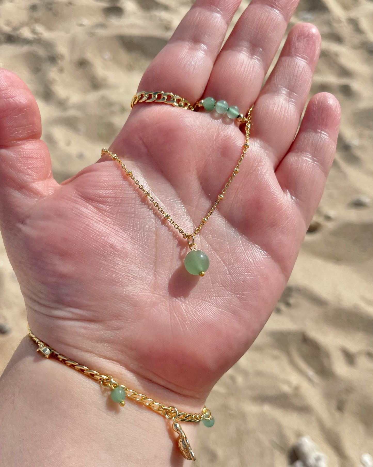 GREEN AVENTURINE BEAD NECKLACE 💚