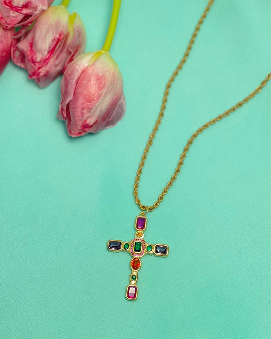 ALSTOREMERIA CROSS NECKLACE